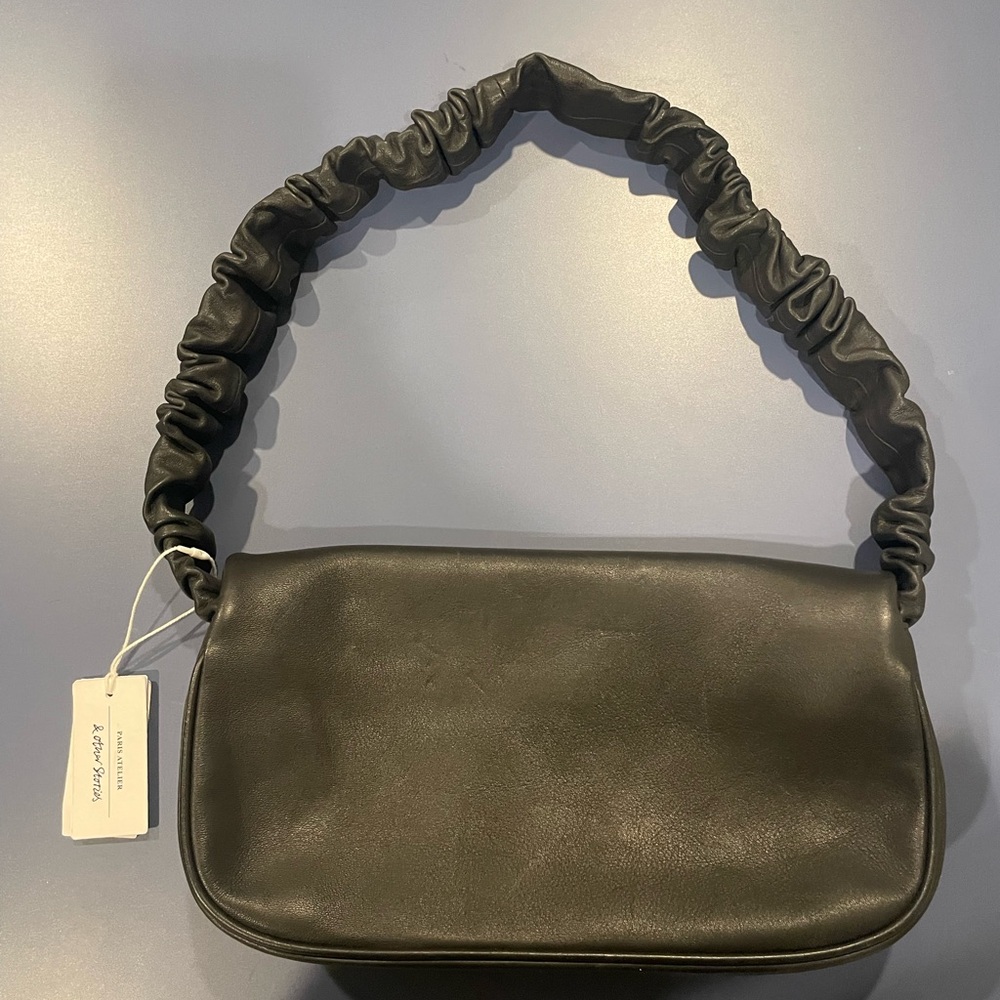 & Other Stories Black Ruched Handle Shoulder Bag